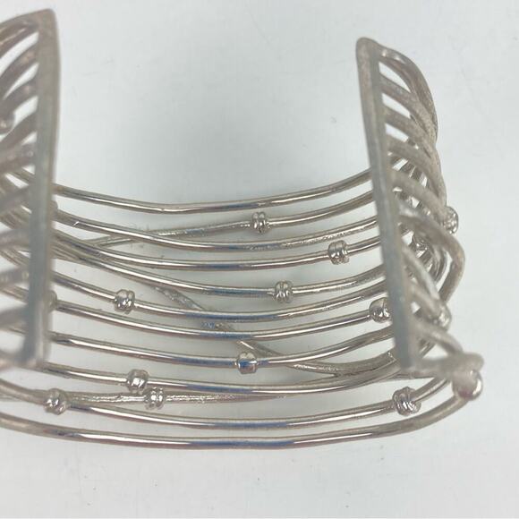 RIVKA Knotted Mina White Rhodium Cuff Bracelet - $229. - Picture 10 of 16
